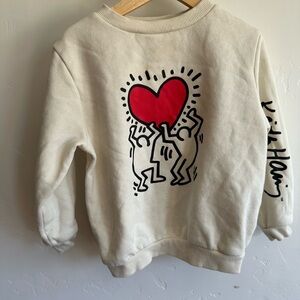5T H&M Keith Haring Crewneck Pullover Toddler Sweater Fun Rare Print Long Sleeve